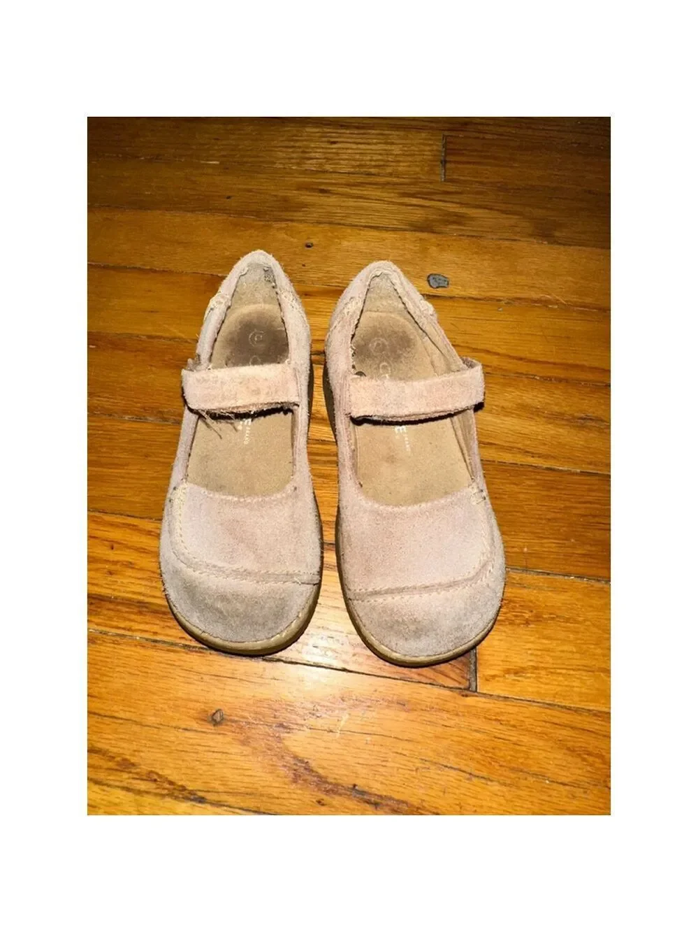 Cherokee Beige Suede Mary Jane Dress Shoes Size 9 Toddler Girls